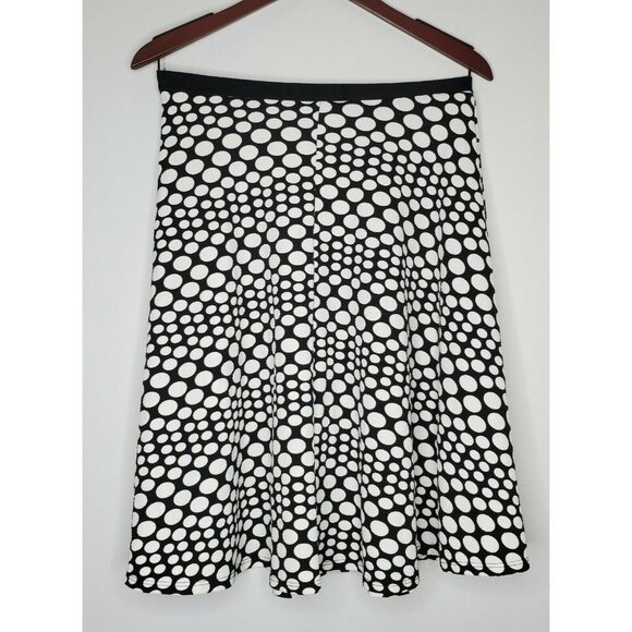 Women's Bobeau Black And White Polka Dot A-Line Flowy Skirt Size XS Made in USA - Picture 3 of 5
